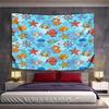 Colorful Marine Life Pattern Design Pattern Wall Hanging Tapestry Decorative Tapestry Home Decor for Bedroom and Living Room