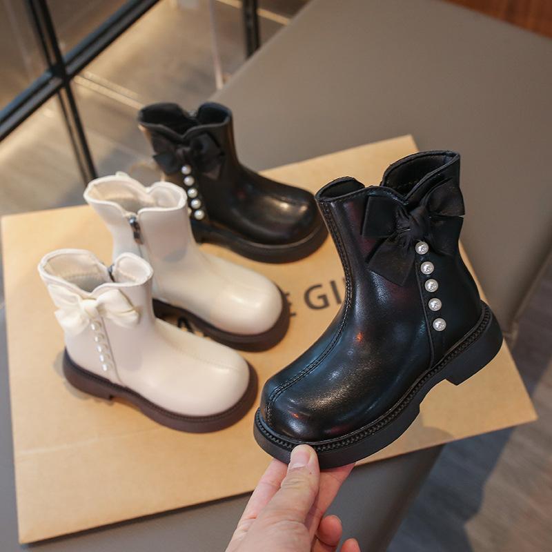 Girls' Non-slip Soft-soled Long Winter Boots with Fleece Lining High-top Princess Boots