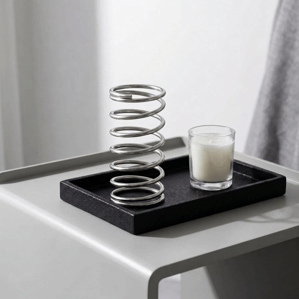 Stainless Steel Spring Shaped Toothbrush Holder Silver Toothbrush Toothpaste Organizer Desktop