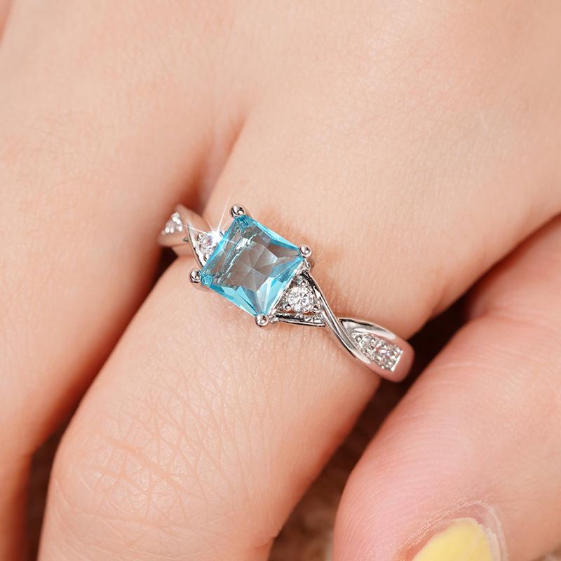 1 Stück Modischer Synthetischer Zirkon Eleganter Verlobungsring