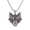 Stainless Steel Celtic Viking Wolf Head Necklace Pendant