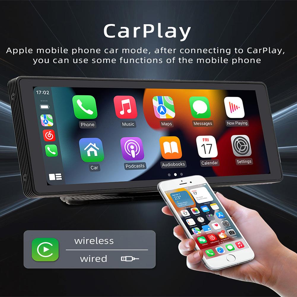 10.26" Wireless Portable Screen For Car, HD IPS Display Screen, Car Audio Receivers With Convertible Camera, Car Multimedia Player Compatible For