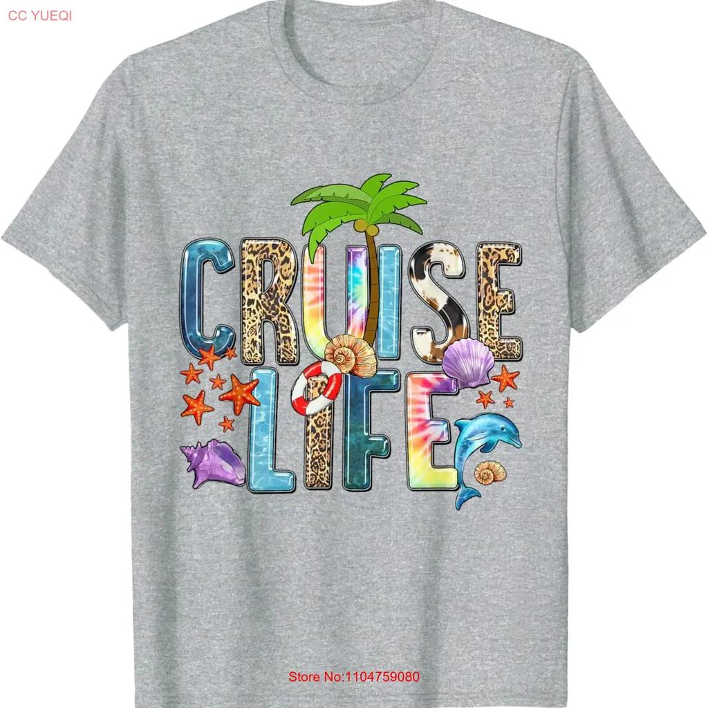 Cruise Life 2024 Friends Family Vacation T Shirt Vintage Washed Homme Slightly Casual Designer Clothes Fashion Breathable