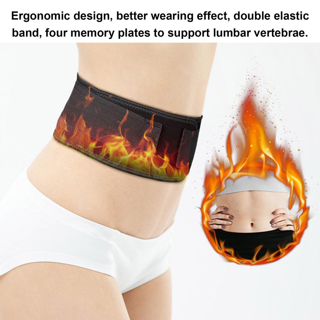 Self-heating Magnetic Therapy Back Brace Support Brace Adjustable Pain Relief Back Waist Trimmer Black Tourmaline with Breathable Mesh and Dual