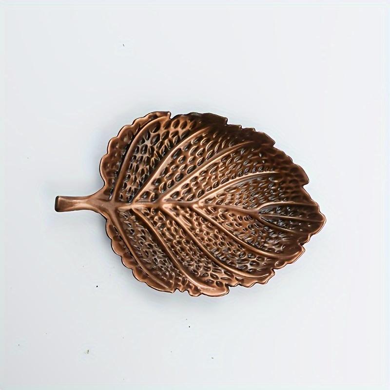 1PC Elegant Nordic Maple Leaf Coaster - Luxury Copper Metal, Durable and Waterproof, Ideal for Home Decor