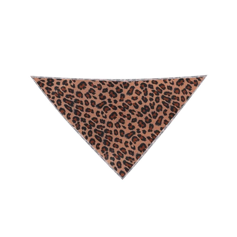 Multipurpose Leopard Print Saliva Towel Adjustable Cat Saliva Towel Pet Triangle Scarf  Party