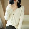 Spring and Autumn Knitted Cardigan Women's V-neck All-match Sweater Thin Short Outer Top Loose Long-sleeved Sweater Jacket