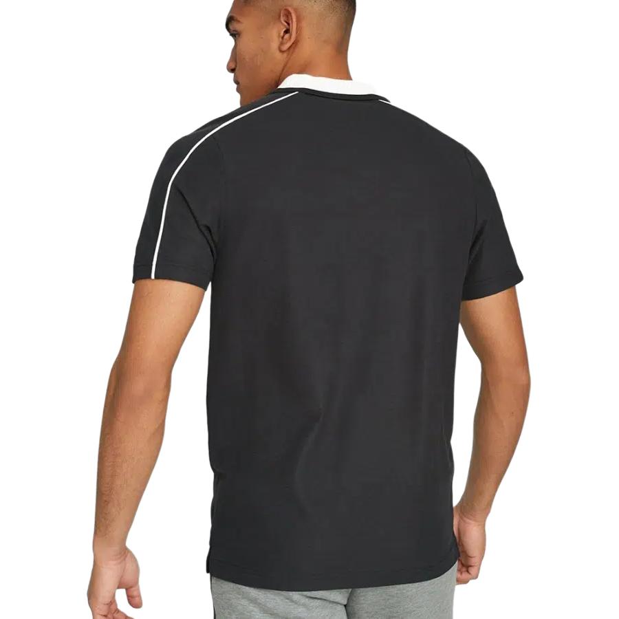 Puma X BMW Motorsport Buchstaben-Print Lässiges Kurzarm-Poloshirt Herren Poloshirts Schwarz 538135-01