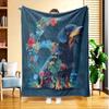 1pc Dog Art Print Flannel Blanket | High-Definition Digital Print, All-Season Use, Cooling, Skin-Friendly Soft 100% Polyester, Perfect Gift for Family