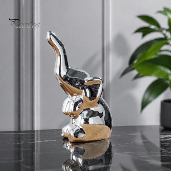 Contemporary Interior Decor Nordic Minimalist Ceramic Ornaments, Abstract Bear/Cat/Elephant/Cactus Sculpture Tabletop for Elegant Table Centerpieces
