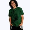 Dark-themed Skeleton Anime Print T-Shirt for Men | American High-Street StyleLoose-Fit Short-Sleeve Trendy Post-Apocalyptic Style Short-Sleeve T-Shirt