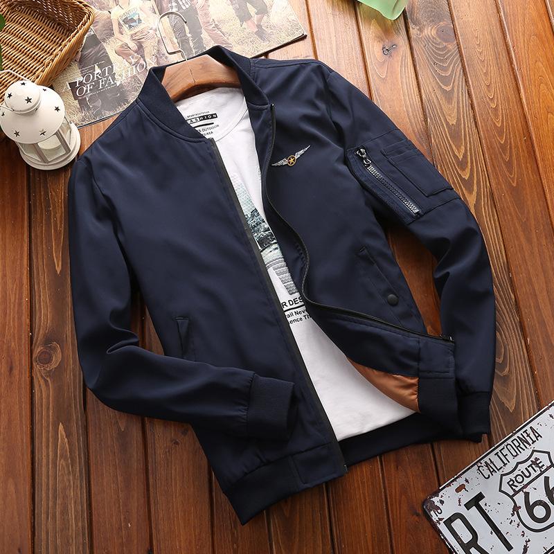 Spring and Autumn New Men's Stand-Up Collar Slim Zipper Men's Jacket