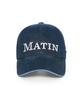 MATIN KIM Matin Flat Crown Ball Cap In Navy