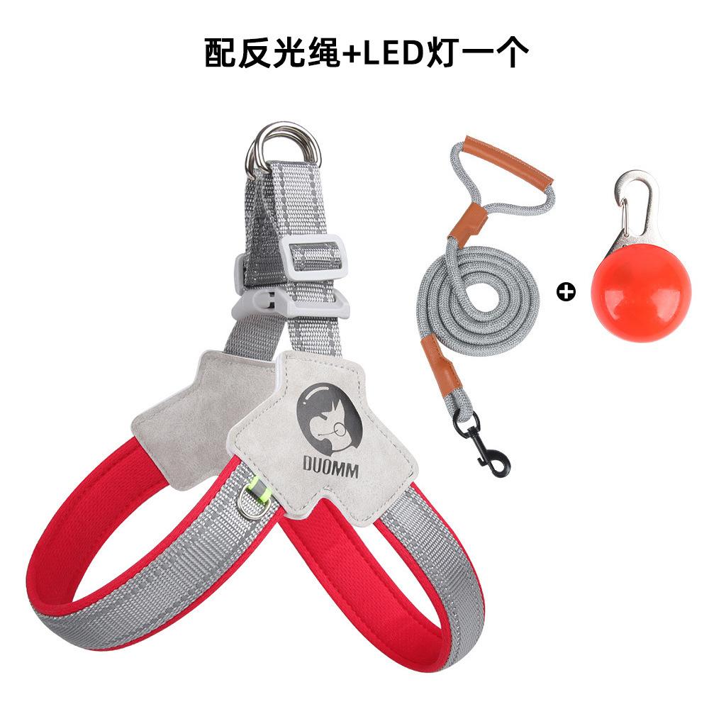 Puppy Chest Harness Saddle Pet Chest Harness Breathable Reflective Dog Leash Set Small & Medium Dog Traveling Products