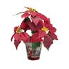 Poinsettia Artificial Flowers for Christmas Window Decorations - 3 Bouquets, 6 Colors - Perfect for Parties & Arrangements