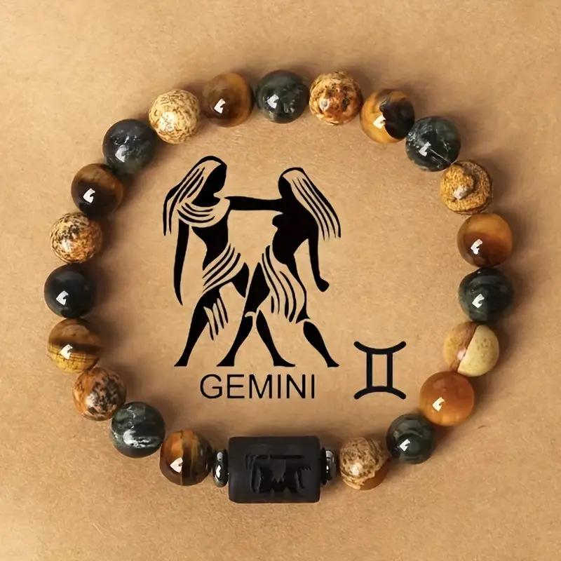 Tiger Eye & Picture Stone Zodiac Bracelet 