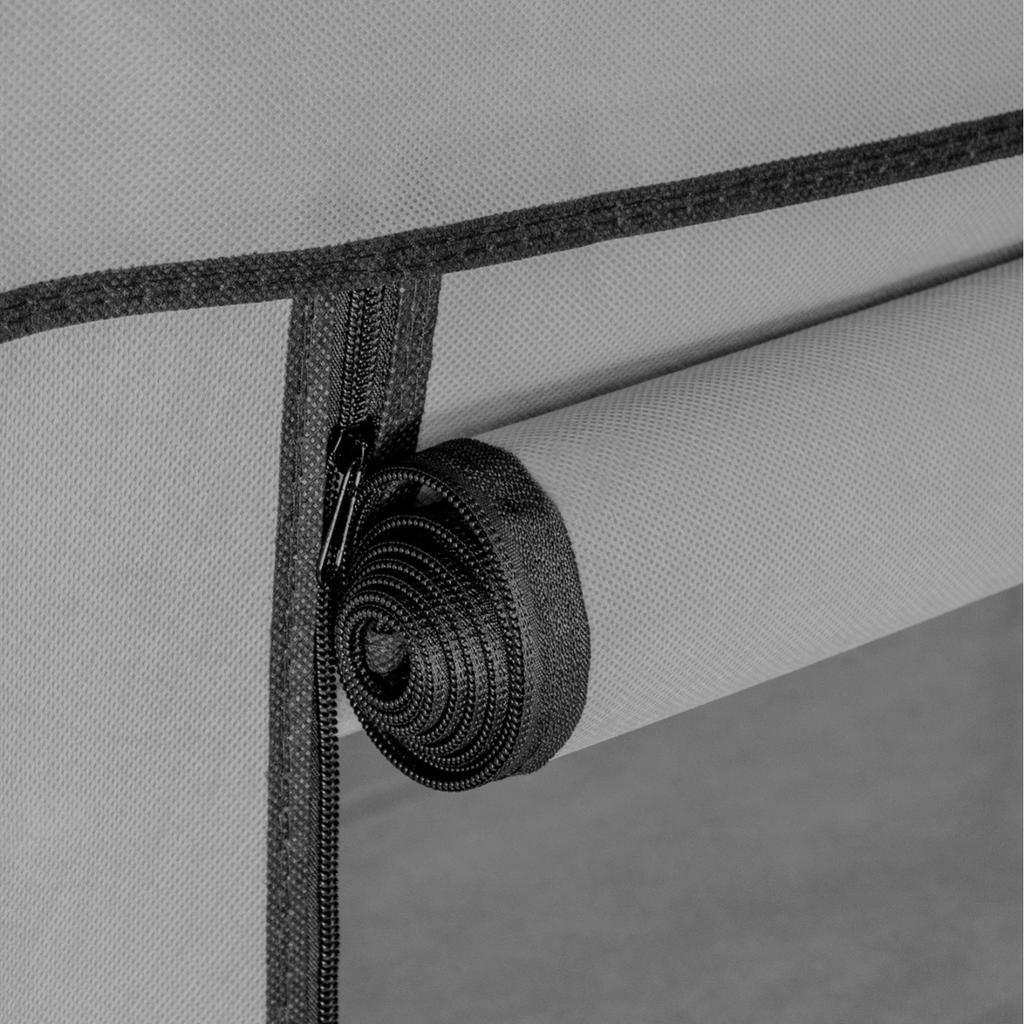 Stoffschuhschrank, 6 Ebenen, geräumig, Metallregal, grauer Rahmen