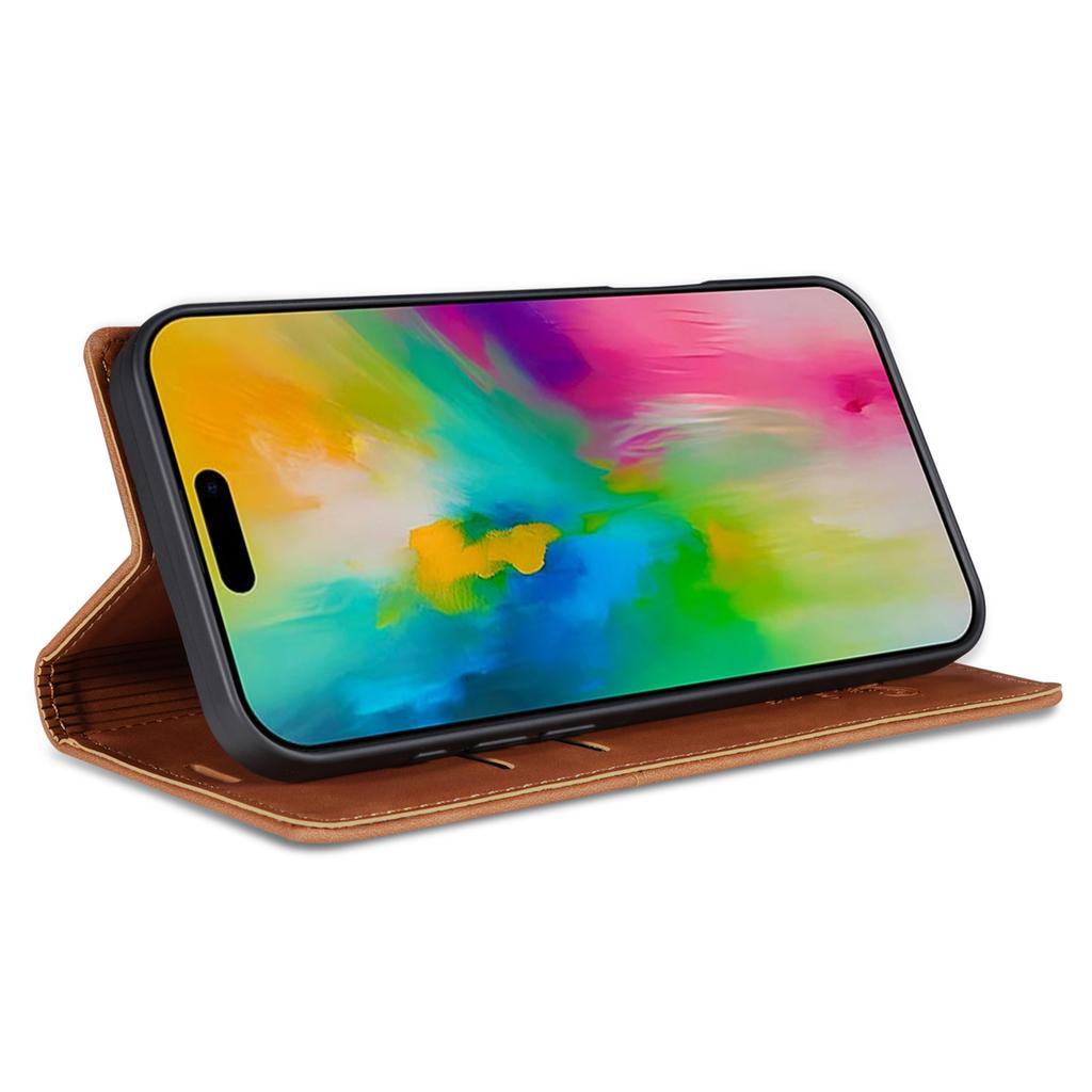 For iPhone 16 Wallet Case Magnetic Closing Leather Phone Cover