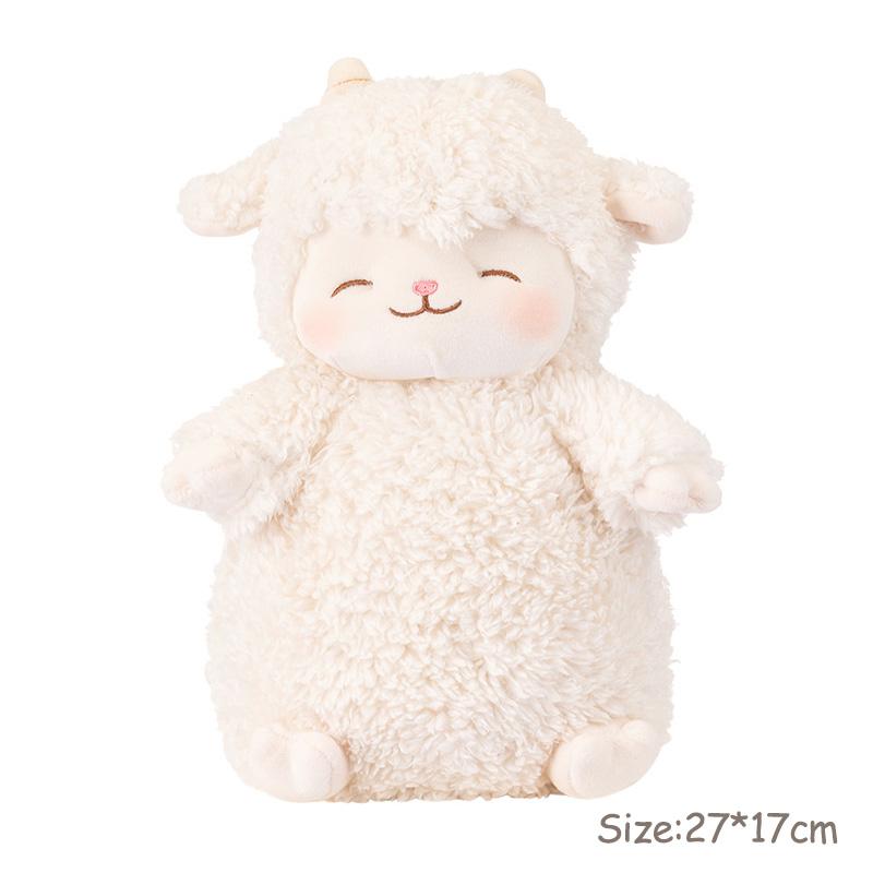 Lamb Plush Doll Kawaii Sweet White Pink Sheep Hold Tulip Flower Soft Stuffed Animal Doll Sheep Wuggy Cartoon Plushie Toy