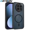 KEYSION Magnetic Phone Case for for Huawei Nova 14i Silicone+PC Matte Translucent Clear Shockproof Back Cover for Huawei Nova14i