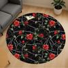 1pc Rose Barbed Wire Round Chair Mat Area Rug - Non-Slip, Floor Mat for Office, Bedroom, and Indoor Decor -1002134
