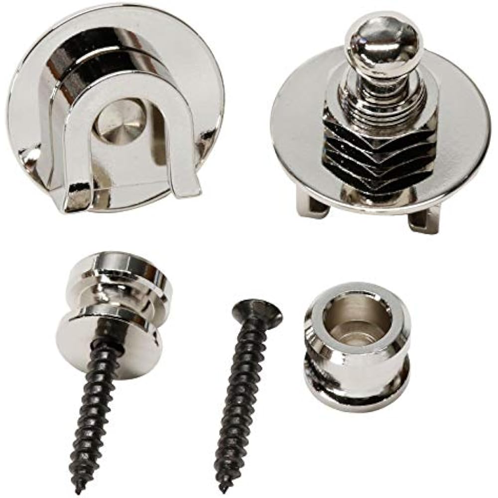 Parksons PSL-700N Metal Straps Lock Pins for Guitar Bass, Set of 2, Nickel