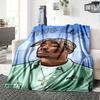 1pc 2PacHip Hop Blanket Soft Lightweight All Season Multi Purpose Throw for Sofa, Bed, Office & Picnics, French Style with Iconic Album Art & Quotes