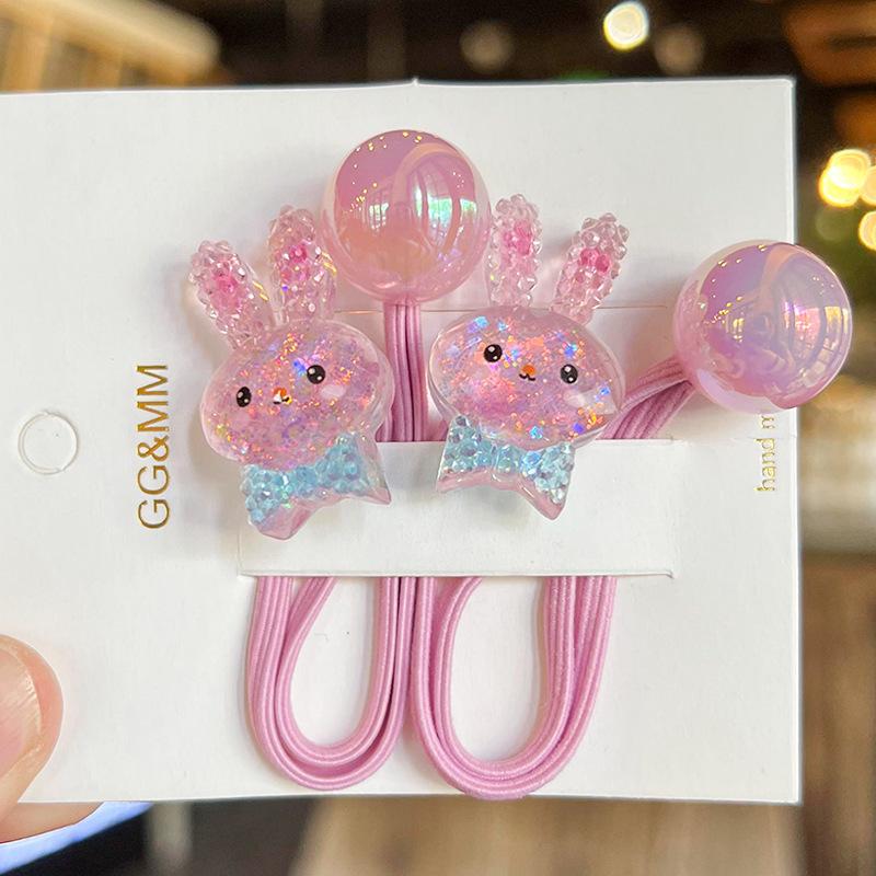 2PCS Lovely Cartoon Owl Bird Girls Elastic Hair Bands Kids Princess Hair Accessories Children Hair Ties Baby Headwear