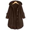 Women's Button Plush Hooded Double-faced Fleece Sweatshirt Fashionable Mid-length Coat