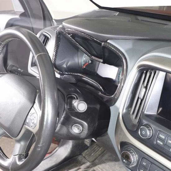 Carbon Fiber Dashboard Trument Box Cover Trim Bezels for Chevy Colorado 2014+