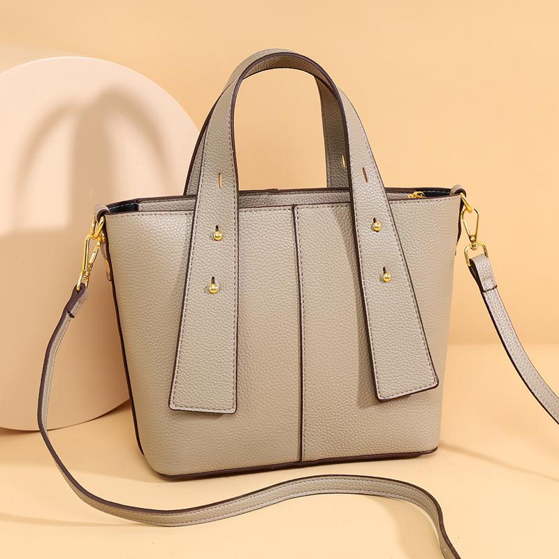 Luxury Genuine Leather Tote Bag Female High Quality Solid color Cow Leather handbag Women Brand Shoulder Crossbody Bags
