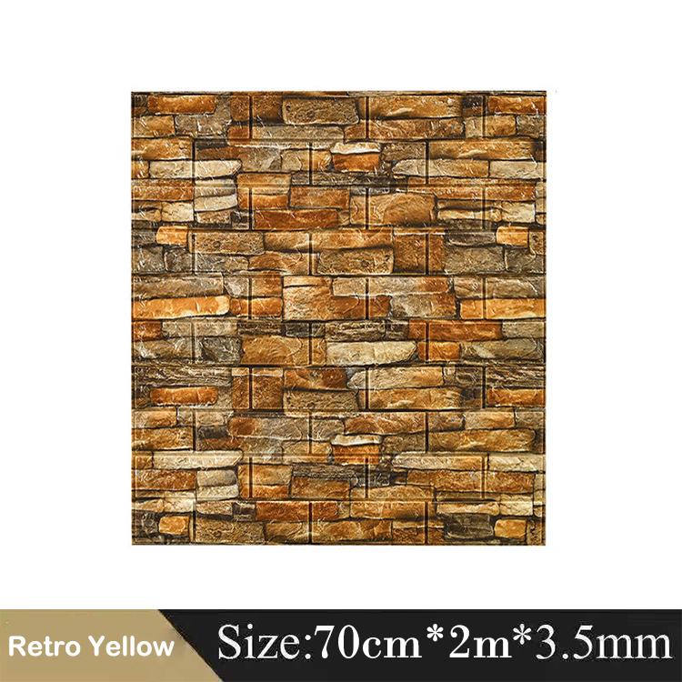 70cm*2m 3D Brick Wall Stickers DIY Decor Self-Adhesive Waterproof Wallpaper For Kids Room Bedroom Kitchen Home Wall Decor