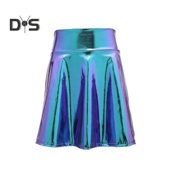 Женская клубная юбка с глянцевой поверхностью из искусственной кожи