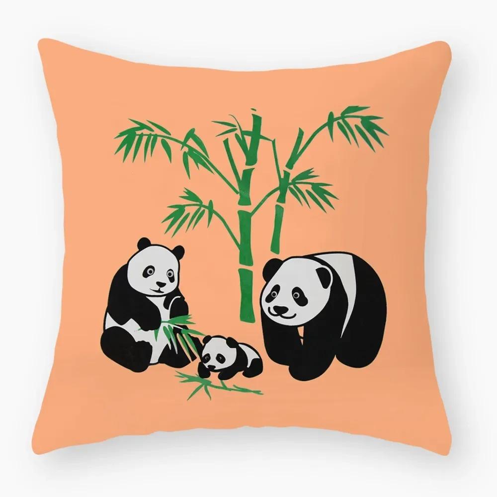 Cute Cartoon Panda Study Pillowcase Office Living Room Home Pillowcase Car Ornaments