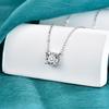 Moissanite Classic Four-Prong Necklace: Simple S925 Sterling Silver Pendant for Women, Japanese & Korean Inspired Light Luxury Style.