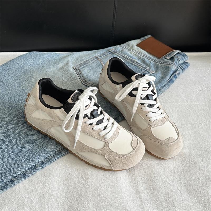 2025 Summer New Retro Color Matching Forrest Gump Shoes Women's Versatile Casual Sports Shoes Flat Comfortable Lace-up German Training Shoes