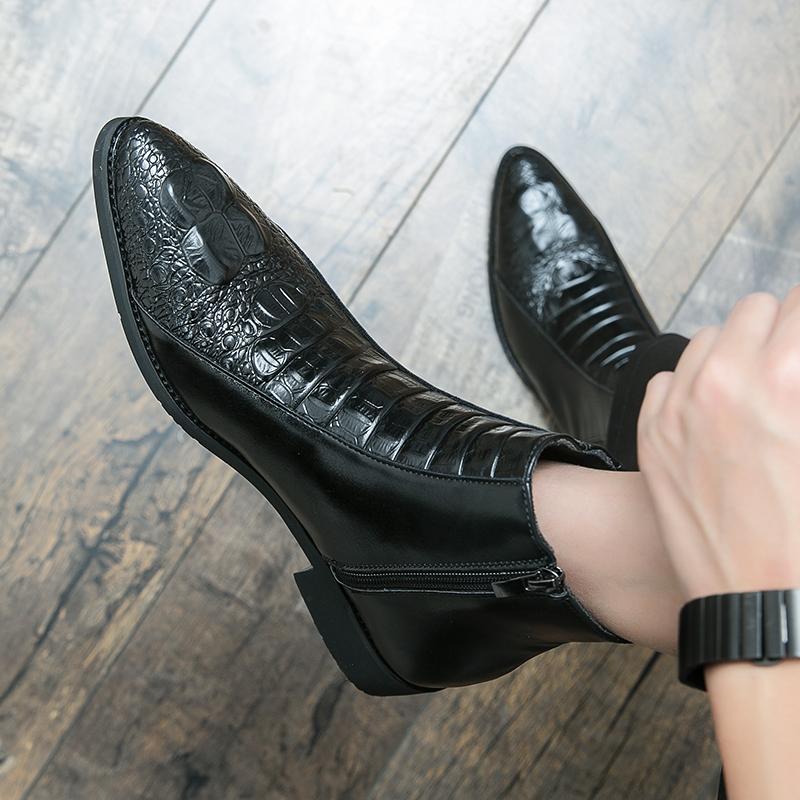 Fashion Fashion Chelsea Men Boots 2024 Spring Brand Motorcycle Ankle Boots Leather Classic Man Low Top Shoe Side Zipper Men Casual Shoes