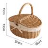 Wicker Picnic Basket with Lid and Handle Sturdy Woven Body with Washable Lining for Easter,Mother's Day,Outdoor Camping