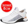 Fashion New Men's Casual Shoes Summer Simple Black White Sneakers Fashion Breathable Sneakers 6/8/10cm Invisible Height Increasing Shoes