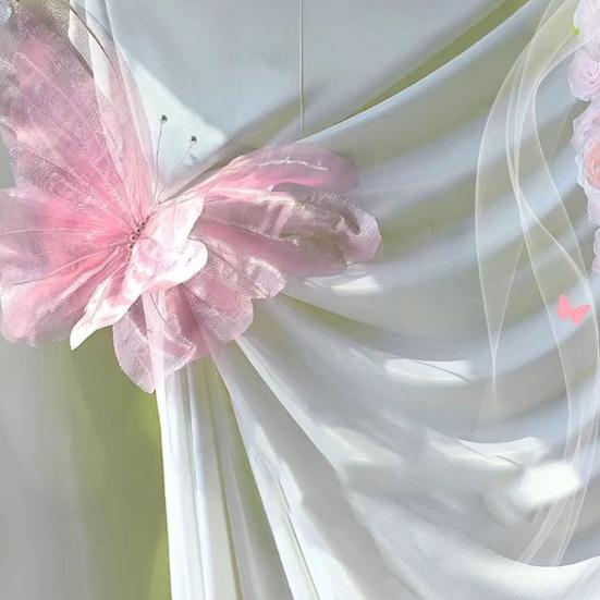 Faux Silk Yarn Artificial Butterfly Giant Large 3D Simulation Tulle Fake Butterfly Prop Butterfly Display