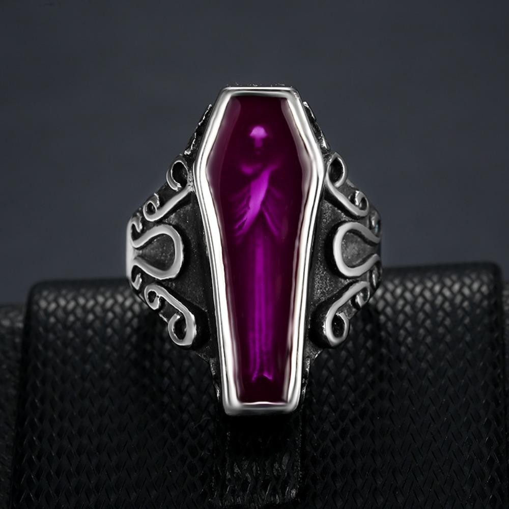 Skull Zombie Coffin Resin Ring for Men and Women Gothic Style Unisex Jewelry