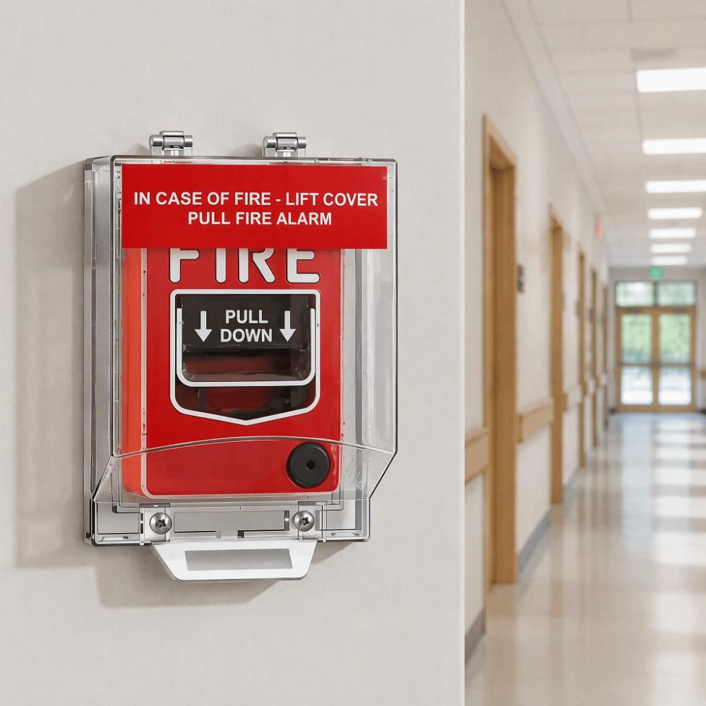 Transparent Housing Fire Safety Switch Guard Wall Mounted Protective Cover  Offices