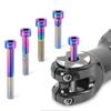 Rainbow Gold Titanium Bolts Taper Head Fixing Bolts New Bicycle Headset Cap Bolts  Road Bike