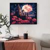 RUOPOTY Kit de pictură cu numere Diy Cadru Poză de noapte luminată de lună Colorat după numere pentru adulți Artizanat Decor acasă