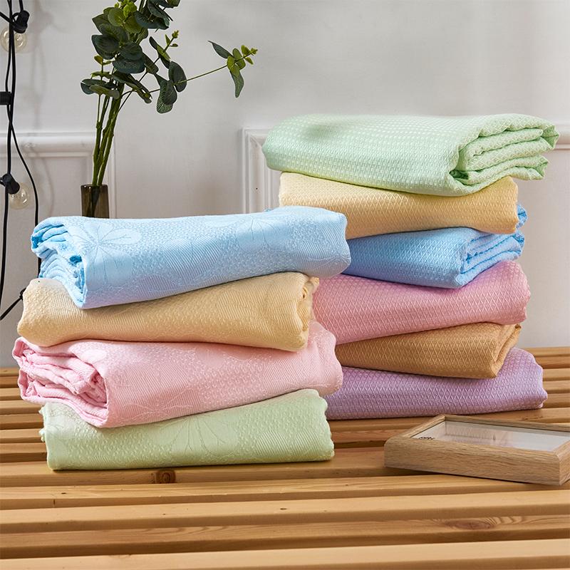 100% Bamboo Fiber Summer Blanket Pure Natural Plant Soft Skin-friendly Summer Duvet Breathable Jacquard Cooling Blanket Quilt