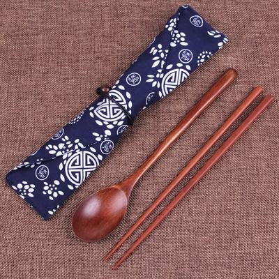 Japanese Portable Chopsticks And Spoon Set, Wooden Chopsticks And Spoon Set, Outdoor Picnic Travel Tableware Holiday Gifts