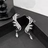 Orecchini a Lobo Lunghi in Lega Semplice con Ala Temperamento Forma di Ala d'Argento Orecchini a Clip per Orecchie a Punta Accessori Gioielli Regali
