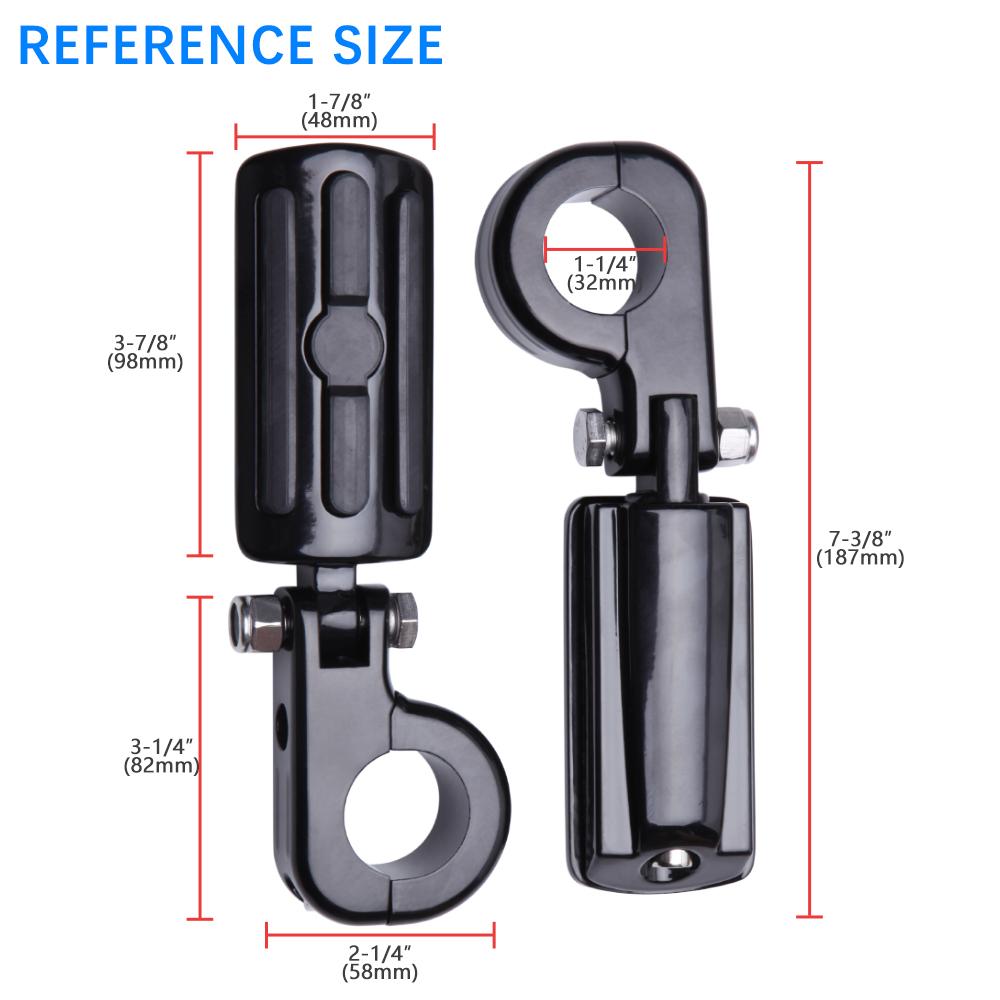 Motocyklový univerzální dálniční kolíčky nožní opěrka 1-1/4" Crash Bar pedálová patka pro Harley Davidson Street Glide Special Dyna