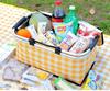 Portable Insulated Folding Picnic Basket - Ideal for Outdoor Trips, Shopping, and Storage.
