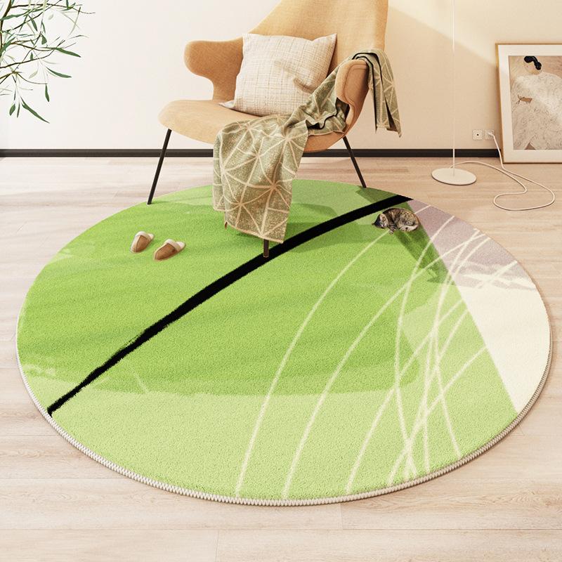 Modern Style Round Living Room Carpet Children's Room Bedroom Crawling Mat Warm Bed Blanket Thick Washable Mat